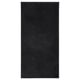 A black rectangular BACKMÅRA bath mat made of recycled polyester, featuring a soft pile and latex backing.