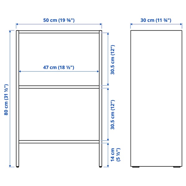Illustration with measurements for the product: BAGGEBO.