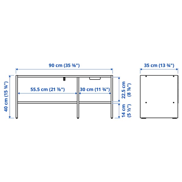 Illustration with measurements for the product: BAGGEBO.