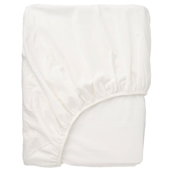 BALSAMPOPPEL white organic cotton fitted sheet, elastic fit, soft & breathable.