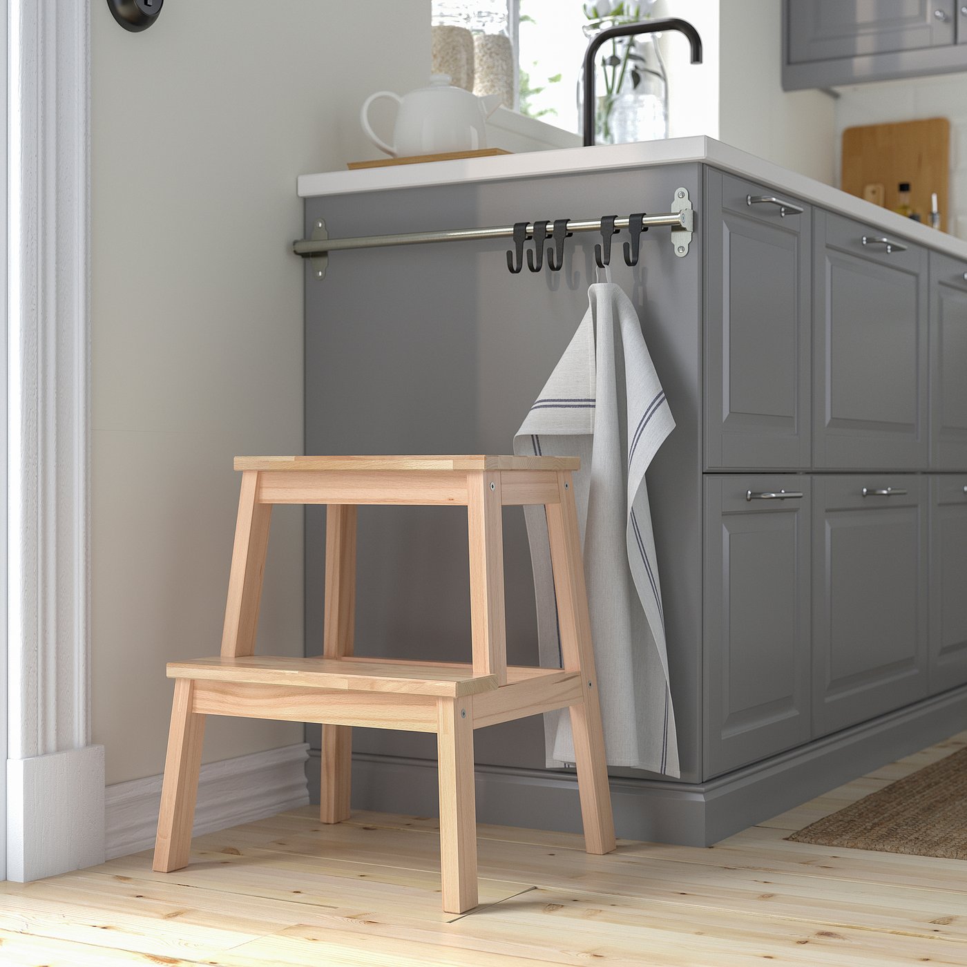 BEKVÄM Step stool, beech, Width: 43 cm - IKEA