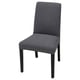Option: BERGMUND chair, grey, fabric upholstery, wooden legs, curved back, comfortable seat.