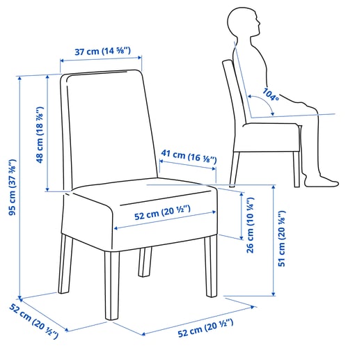 Illustration with measurements for the product: BERGMUND.