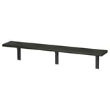 Black wall shelf BERGSHULT with metal brackets.