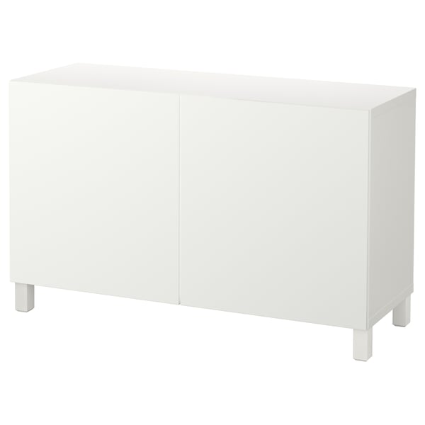 White BESTÅ sideboard with minimalist design and adjustable shelves.