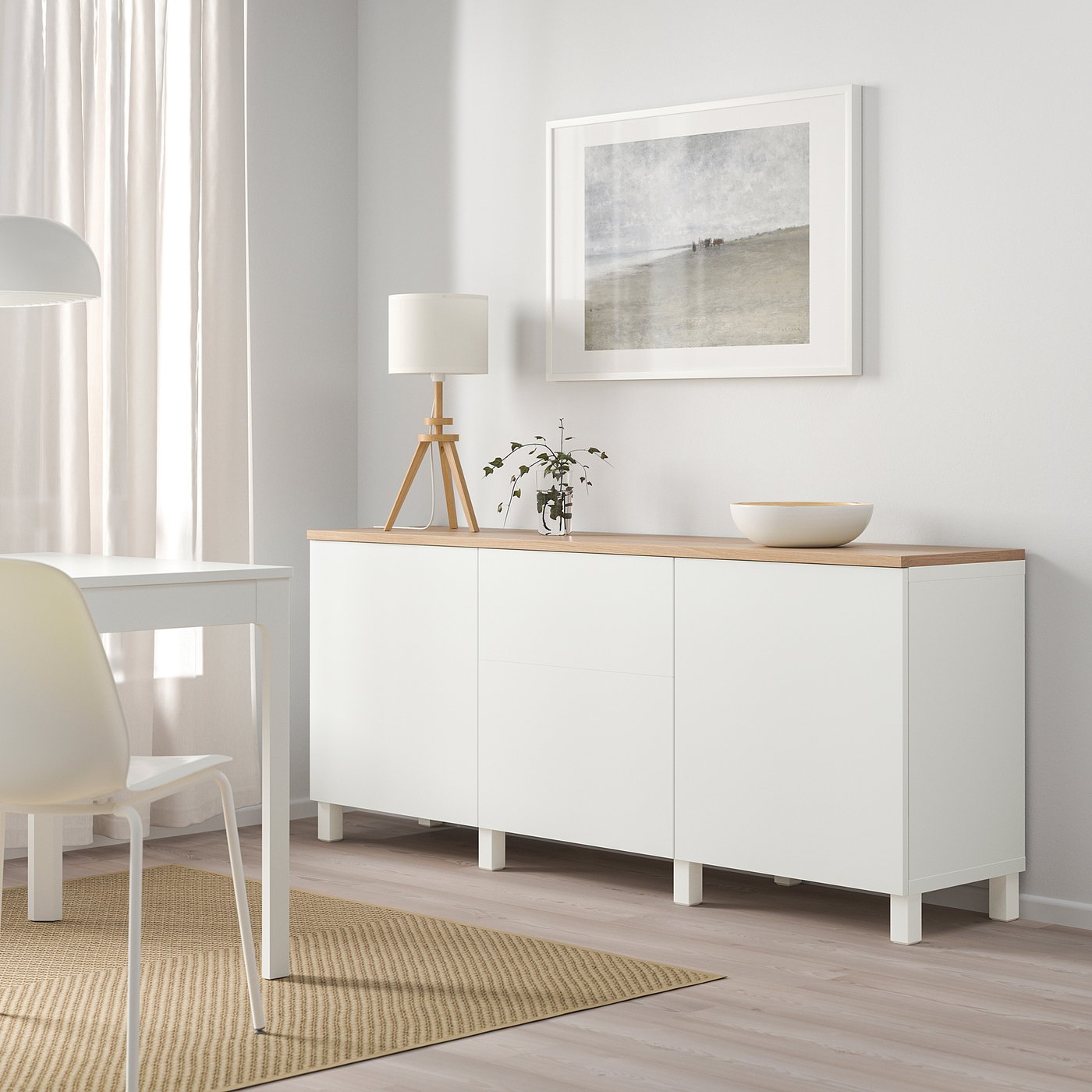 BESTÅ storage combination with doors, white/Lappviken/Stubbarp