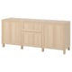 Oak ikea BESTÅ sideboard with 3 sections, shelves, 2 drawers.