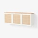 BESTÅ Wall-mounted cabinet combination, white Studsviken/white woven poplar, 180x42x66 cm