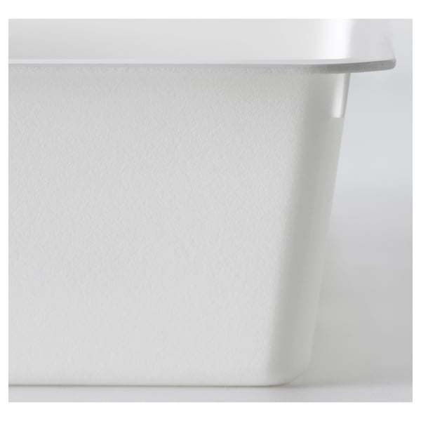 Clear, high-quality plastic storage container, simple design, smooth surface.