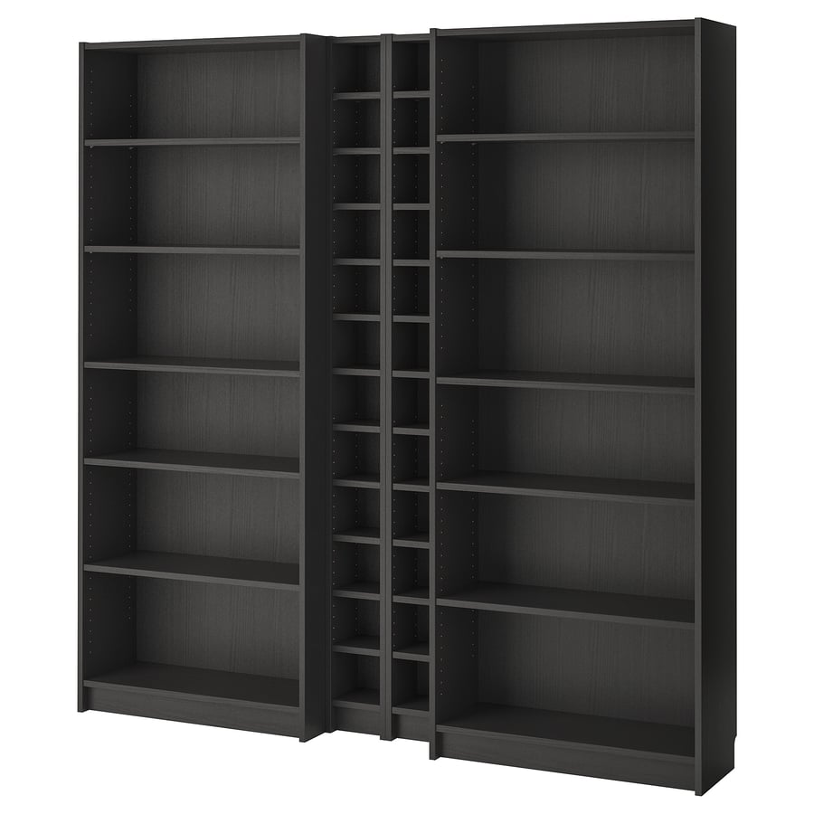 BILLY / GNEDBY Bookcase, blackbrown, 200x28x202 cm IKEA