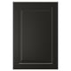 A single black BODBYN cabinet door with a classic beveled panel design, smooth lacquered finish.