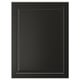 A black, rectangular BODBYN cabinet door with a smooth, lacquered finish and a classic bevelled panel design.