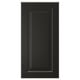 A black BODBYN cabinet door with a classic beveled panel design, smooth lacquered surface.