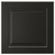 Black square cabinet drawer front with beveled panel design, smooth lacquered surface.