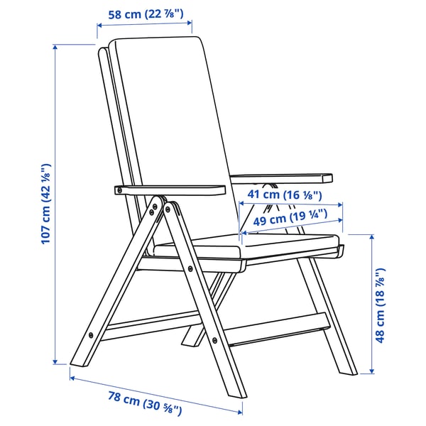 Illustration with measurements for the product: BONDHOLMEN.