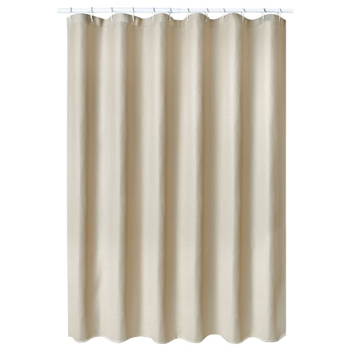 BORSTALOE shower curtain, beige, recycled polyester, waffle texture, classic design.