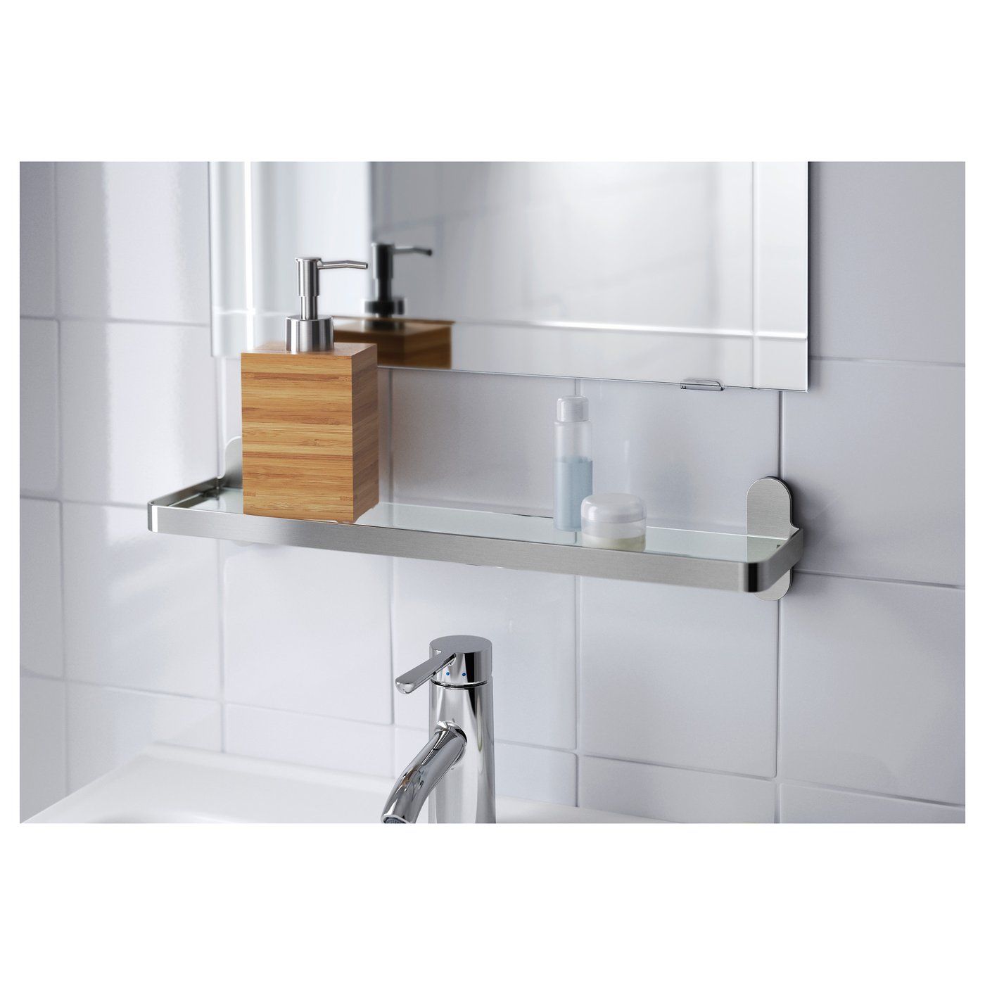 BROGRUND Glass shelf, 47x11 cm IKEA