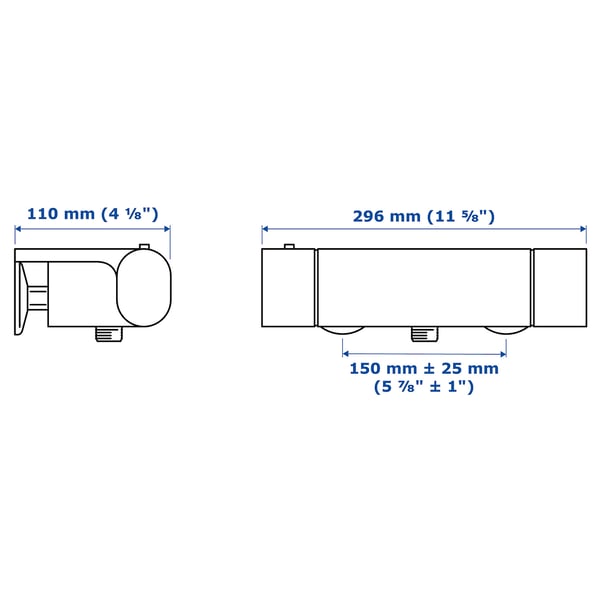 Illustration with measurements for the product: BROGRUND.