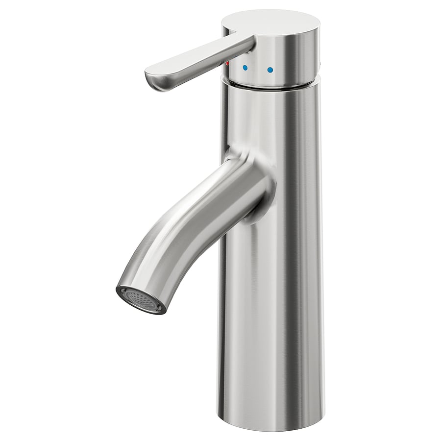 DALSKÄR Washbasin mixer tap with strainer, stainless steel colour