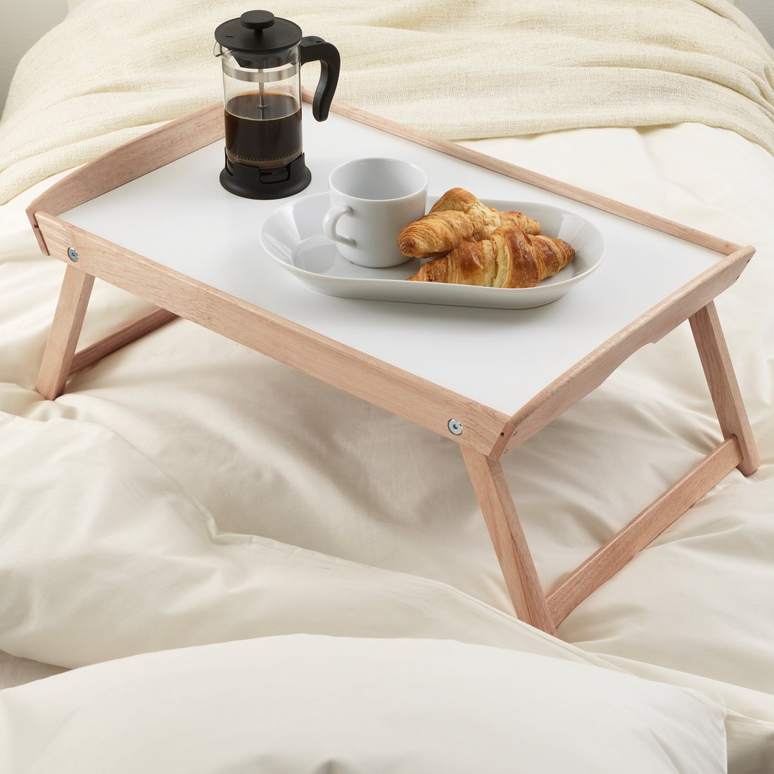 DJURA Bed tray, rubberwood, 58x38x25 cm IKEA