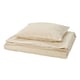 Option: DOFTAKLEJA duvet set: beige, cotton, folded square shape, checkered pattern.