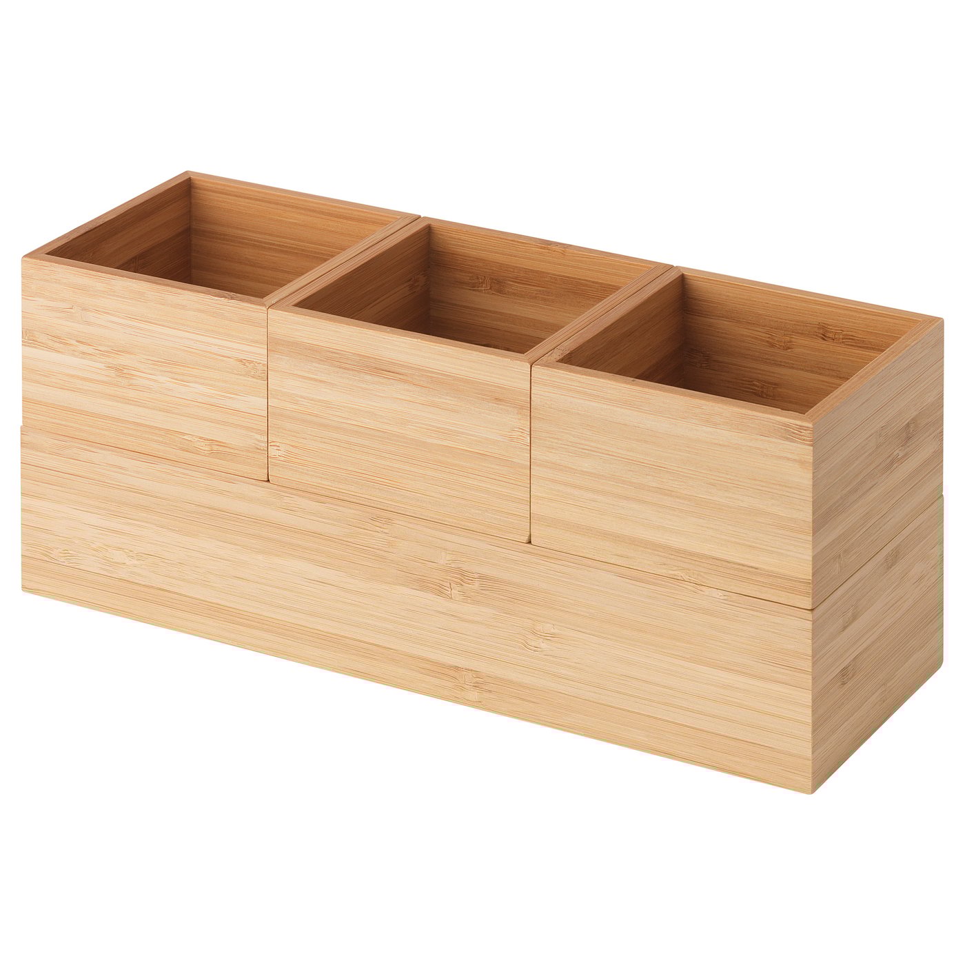 DRAGAN Box, set of 4, bamboo, Width 29 cm IKEA