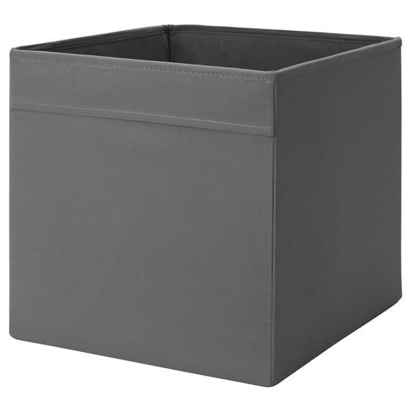Gray DRÖNA fabric storage box, square