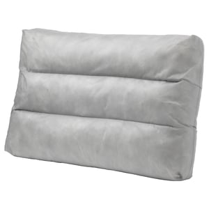 DUVHOLMEN light gray lumbar cushion, soft polyester filling, rectangular shape with pleated design.