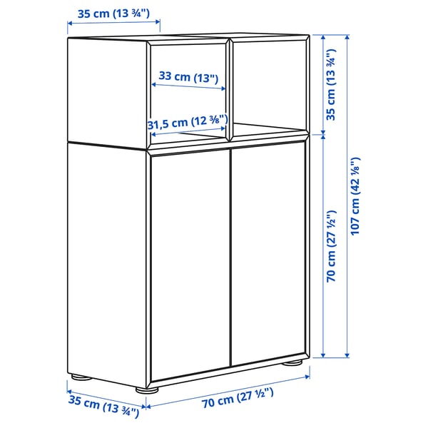 Illustration with measurements for the product: EKET.