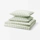 EKTANDVINGE Duvet cover and 2 pillowcases, pale grey-green white/check, 240x220/50x60 cm