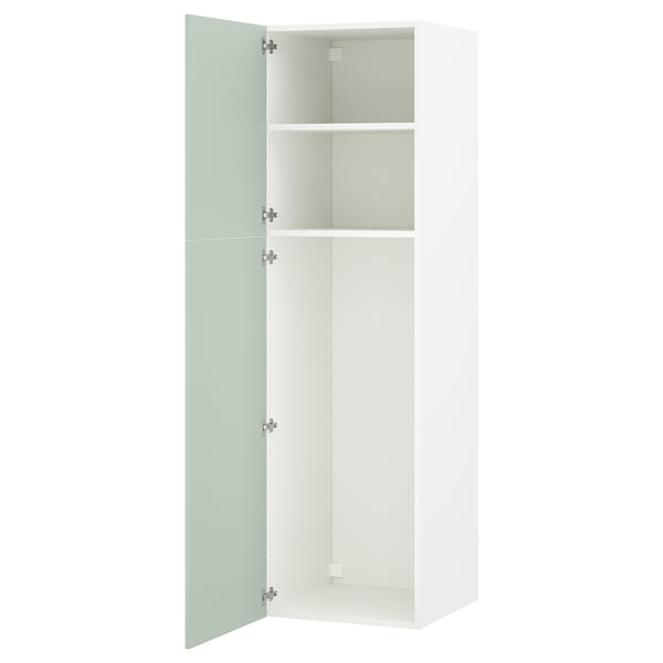 ENHET cabinet in pale grey-green with two shelves, ideal for storage.