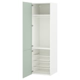 White ENHET cabinet with green doors & wire baskets