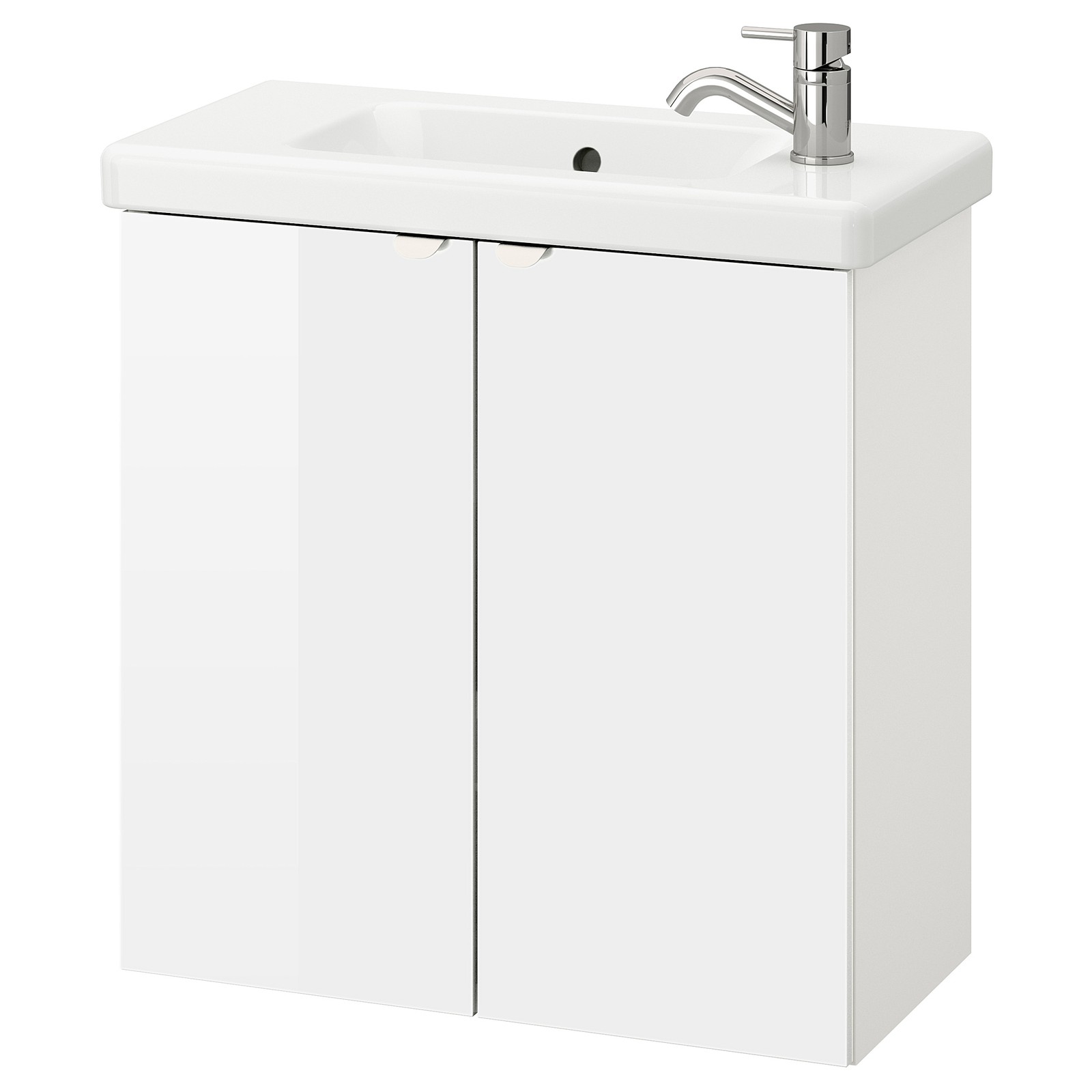 ENHET / TVÄLLEN Washbasin with 2 doors highgloss white