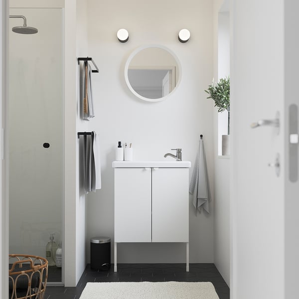 ENHET / TVÄLLEN Wash-basin cabinet with 2 doors - high ...