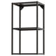 This image shows a modern black ENHET storage shelf with two open shelves, made of steel with a powder-coated finish.