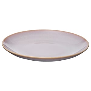 FÄRGKLAR plate, light purple, round, glossy glazed ceramic.