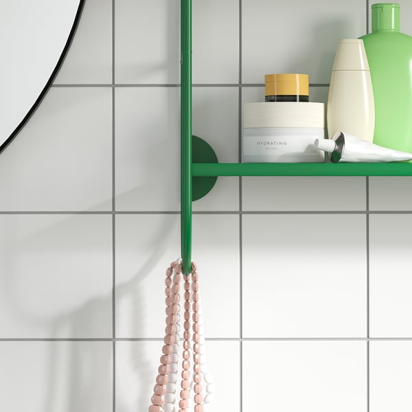 FÄRGSÄTTARE Wall shelf, green, 60x16x74 cm
