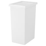 A white, rectangular FILUR bin with a hinged lid, designed for sorting or waste. Made of polypropylene plastic, it rounded corners for easy cleaning.