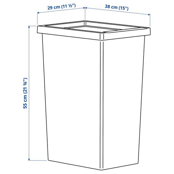 Illustration with measurements for the product: FILUR.