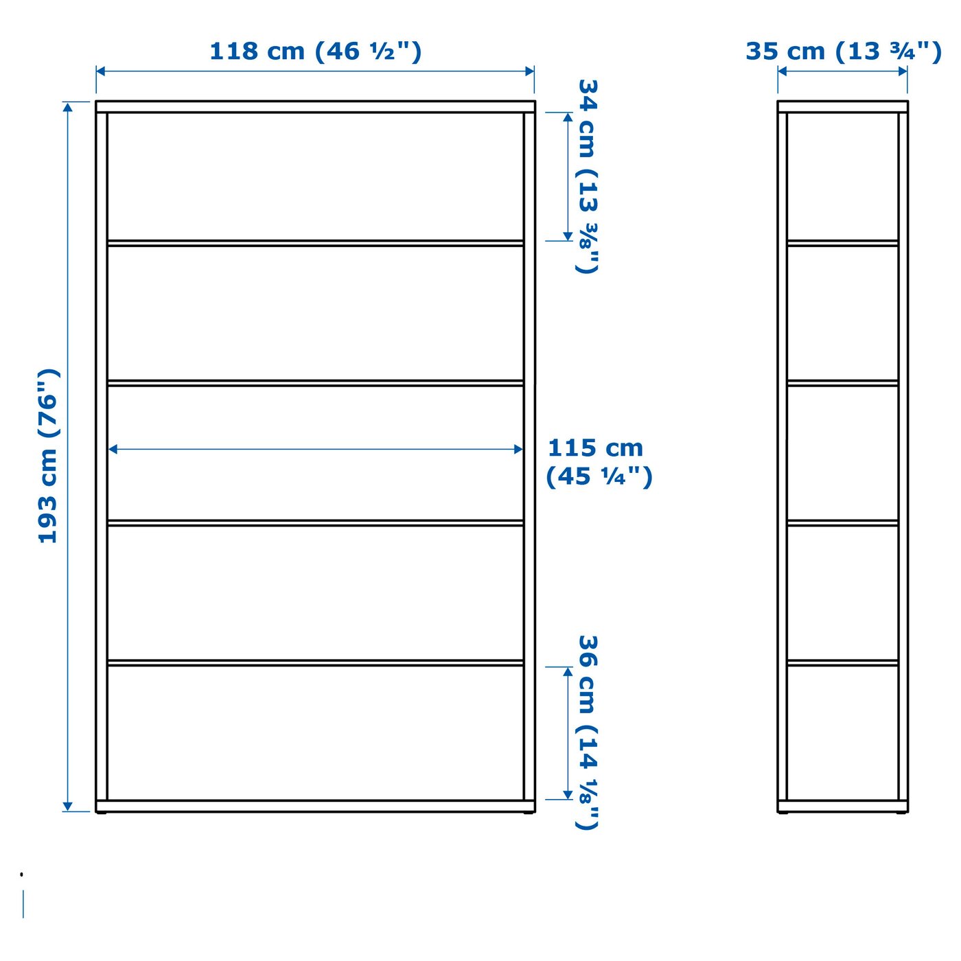 FJÄLKINGE Shelving unit, white, 118x193 cm - IKEA