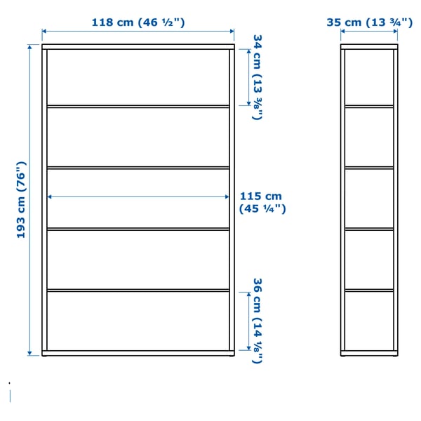FJÄLKINGE Shelving unit, white, 118x193 cm