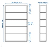 FJÄLKINGE Shelving unit, white, 118x193 cm