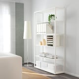 FJÄLKINGE Shelving unit, white, 118x193 cm