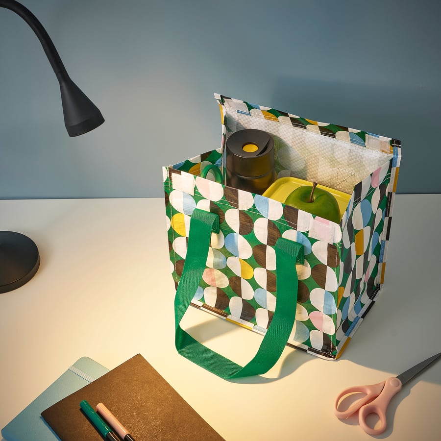 FLADDRIG Lunch bag, patterned/multicolour, 25x16x27 cm IKEA