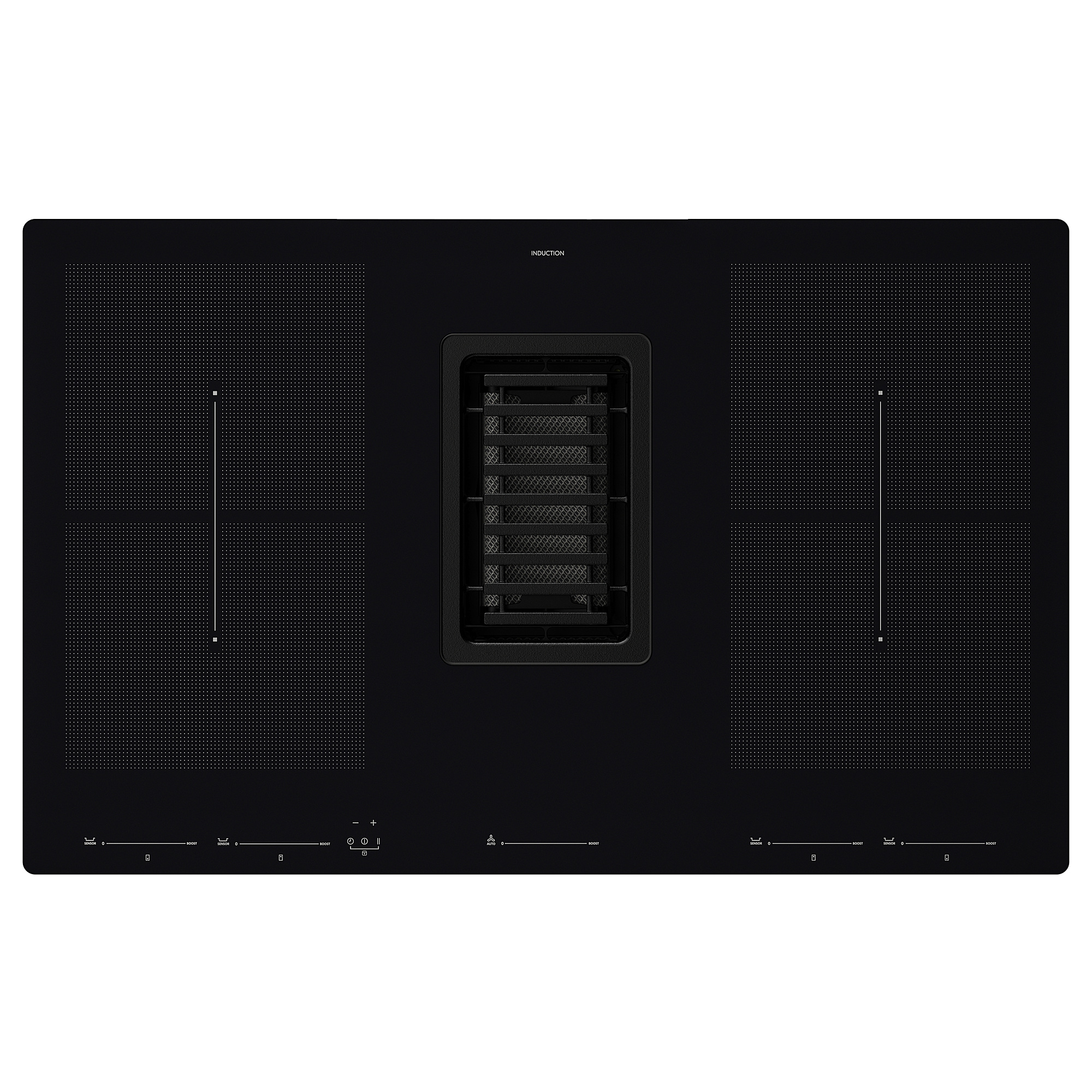 FÖRDELAKTIG Induction hob/integrated extractor, black, Width 830 mm IKEA