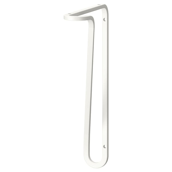 White FÖRLÄGGARE wall bracket - slightly twisted, reversible design.