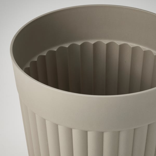 FRÄKENVÄXT Plant pot, in/outdoor/dark grey-beige, 24 cm
