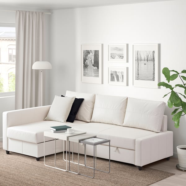 FRIHETEN Corner sofabed with storage, Bomstad white IKEA
