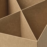 Cardboard desk organizer with four sections, recycled.