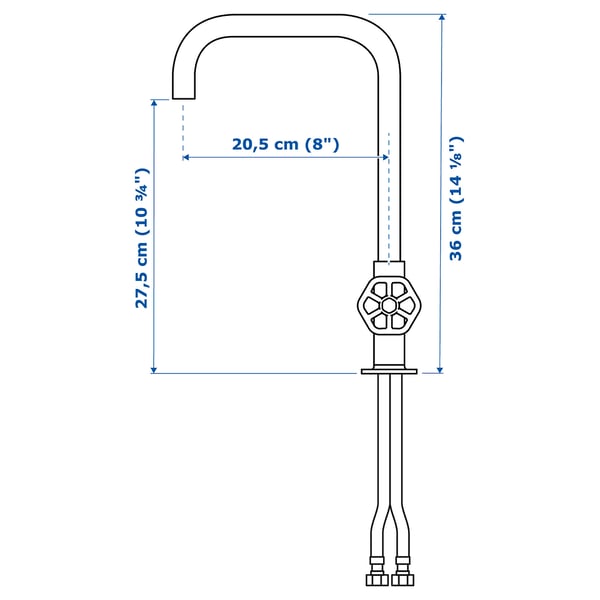 Illustration with measurements for the product: GAMLESJÖN.